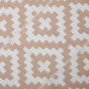 Tappeto da Esterno Reversibile 182x274 cm con Fantasia Geometrica Caffè e Bianco   