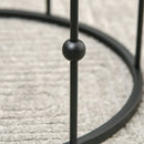 Set 2 Tavolini da Caffè Impilabili in Metallo e Vetro Temperato Neri