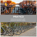 Rastrelliera Porta Biciclette 6 Posti 179x33x27 cm in Acciaio Nero