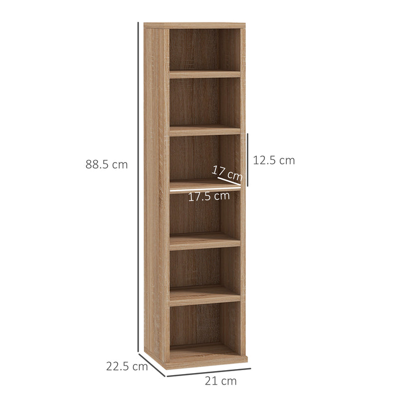 Set 2 Pezzi Mobile Libreria Porta CD 21x22.5x88,5 cm Colore Legno   