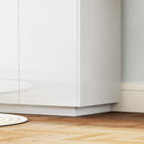 Credenza 2 Ante con Chiusura Ammortizzata 140x40x75 cm Bianco Lucido  