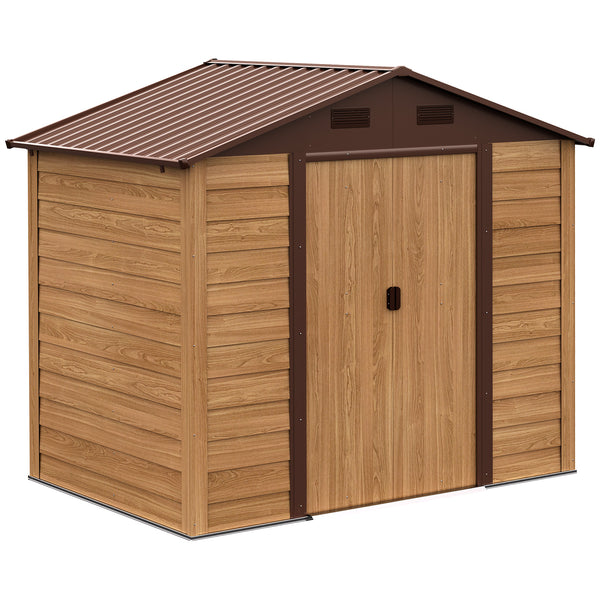 Casetta Box da Giardino Porta Utensili 196x236x208 cm in Acciaio Marrone sconto