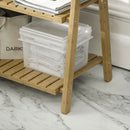 Scaffale Bagno 3 Ripiani Autoportante e Pieghevole con Porta Asciugamani 53,5x30x153 cm in Legno di Bambù  