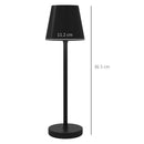 Lampada da Tavolo Portatile Ø11,2x36,5 cm in Acrilico e Metallo Nero