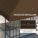 Copertura per Gazebo da Giardino 298x298 cm in Tessuto Oxford 600D con Fori di Drenaggio Marrone   