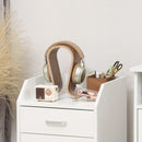 Cassettiera da Ufficio con 4 Cassetti Ruote e Bordi Rialzati 40x36x65 cm in Legno Bianco