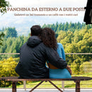 Panchina da Giardino 120x29x39 cm con Gambe a Ruota di Carro e Seduta a Doghe Marrone   