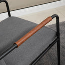 Sedia Imbottita 65,5x85x85 cm  in Tessuto Effetto Lino Grigia