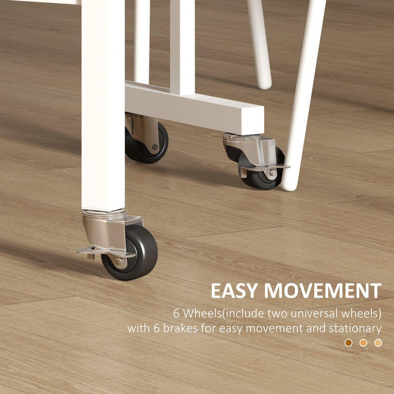 Tavolo Pieghevole Salvaspazio 120x80x73 cm in MDF e Acciaio Marrone