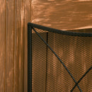 Parascintille con Antine 126x2x76 cm Pieghevole a 3 Pannelli in Metallo Nero 