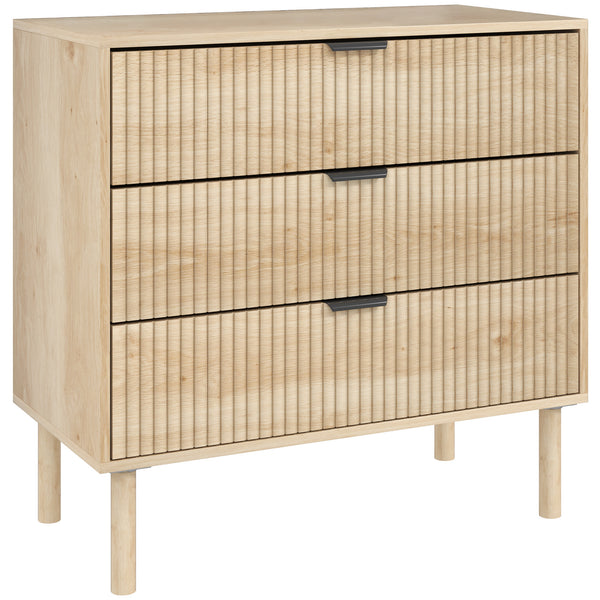 prezzo Cassettiera 3 Cassetti 80x40x77,5 cm in Stile Nordico in Legno Rovere