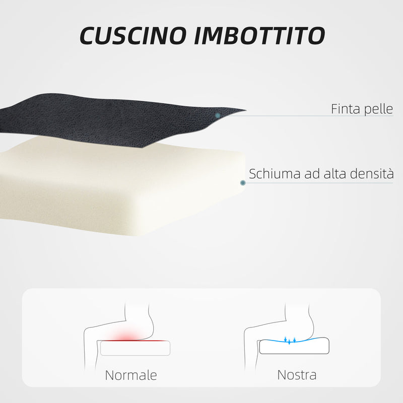 Sedia da Ufficio Presidenziale 60x68x95,5-105 cm Reclinabile ad Altezza Regolabile in Finta Pelle Nero   