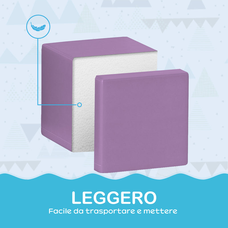 Set 12 Cubi Morbidi per Bambini 20x20x20cm in PU ed EPE Multicolore Chiaro  