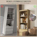 Mobile Libreria con 3 Ripiani e 3 Cassetti 60x35x180 cm in Legno Rovere