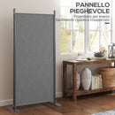 Paravento Separè da Esterno 3 Pannelli 252x44x176 cm Pieghevole e Regolabile in Poliestere Grigio Carbone  