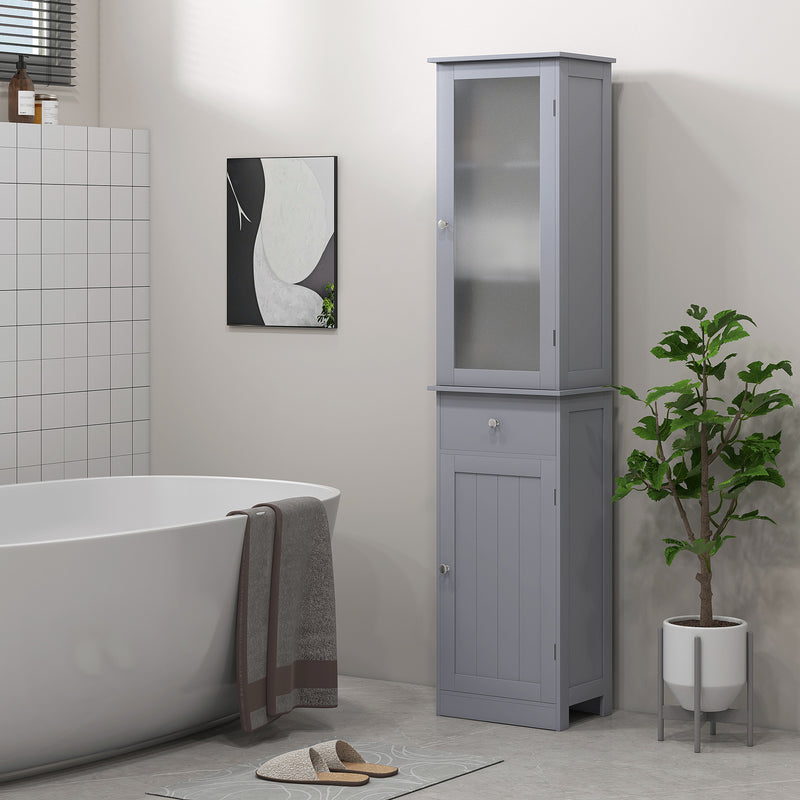 Mobile a Colonna da Bagno 40x27x171,5cm in MDF Grigio  