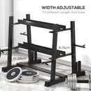 Rastrelliera per Manubri 5 Livelli 131x75x80 cm con 4 Aste Regolabili per Pesi e Kettlebell in Acciaio Nero