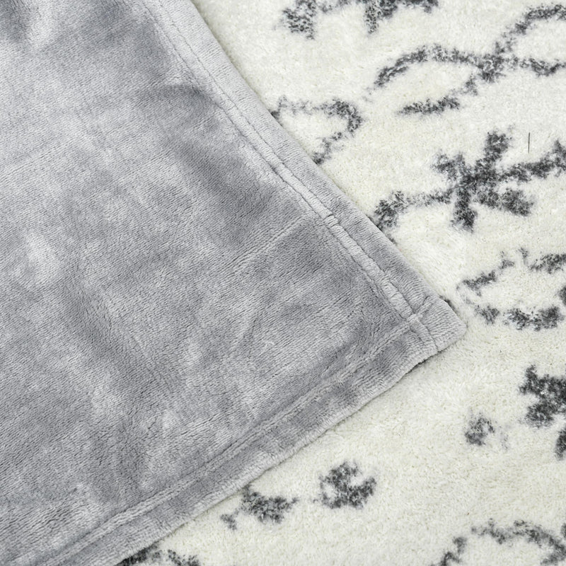 Coperta Plaid Dubleface 203x152x0,5 cm in Flanella 330 GSM Grigio