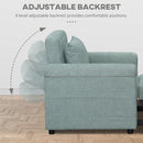 Poltrona Letto Singolo Schienale Regolabile 96x84,5x87,5 cm in Tessuto effetto Lino Verde