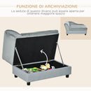 Cuccia Divanetto per Cani con Spazio Portaoggetti e Cuscino 76x45x43 cm Grigio Chiaro