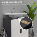 Mobile Sotto Lavabo Bagno 2 Ante 60x30x60 cm in Legno Grigio