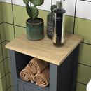 Mobile Bagno Salvaspazio 1 Anta 1 Ripiano 32x30x80 cm in Legno Truciolare e MFD Grigio
