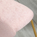 Set 2 Sedie Imbottite 55,5x59x81 cm in Tessuto Effetto Lino Rosa e Oro