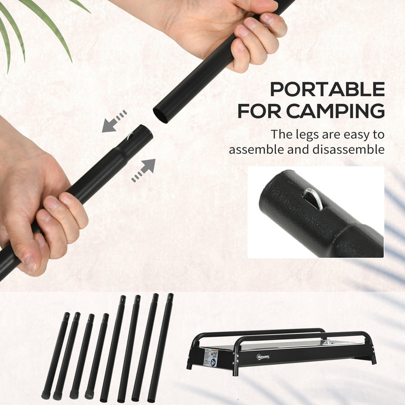 Barbecue a Carbone Carbonella 113x59x83,5 cm in Acciaio Nero