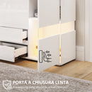 Credenza Mobile Basso Multiuso con LED Regolabile con Telecomando 120x34x70 cm Bianco  