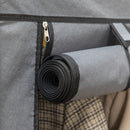 Armadio Guardaroba da Campeggio 125x43x162,5 cm con 8 Ripiani e 2 Barre Grigio Carbone   