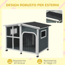 Cuccia per Cani Taglia Media da Esterno con Tetto Apribile 101x66,5x70,5 cm in Legno Grigio