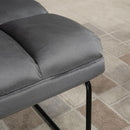 Sedia Imbottita con Poggiapiedi 60x80,5x89 cm in Tessuto Effetto Velluto Grigio