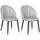 Set 2 Sedie da Pranzo Schienale a Conchiglia in Pelle PU Grigio Chiaro