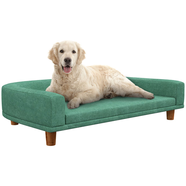 Divano per Cani Taglia Grande 98x67x25 cm con Cuscino Sfoderabile Verde Chiaro sconto