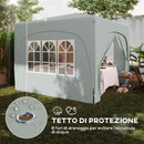 Gazebo da Giardino Pop-Up 300x300x273 cm Pieghevole con Altezza Regolabile e Protezione UPF50+ Grigio Chiaro   
