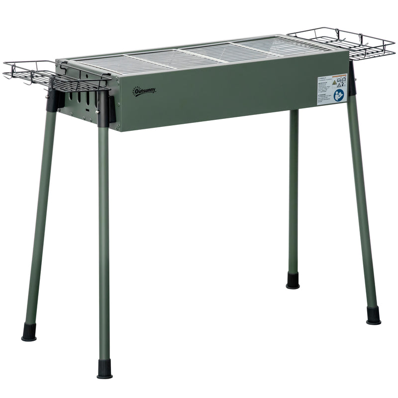 Barbecue a Carbone Carbonella 77x30x70 cm in Acciaio Verde Scuro