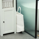 Cesto Portabiancheria Pieghevole con Manici 36L Ø38x45 cm in Cotone Naturale Bianco Crema 