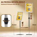 Espositore per Poster A3 Altezza e Inclinazione Regolabili Acciaio e Alluminio Argento   
