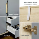 Armadio Guardaroba a 2 Ante 88,9x50,1x184,5 cm 3 Ripiani e 2 Cassetti in Truciolato e MDF Grigio