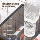 Mobile Multiuso con Portabottiglie 60x40x100 cm in Metallo Vetro e Truciolare Marrone