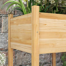 Orto Rialzato con 2 Fori di Drenaggio e Sacca in Tessuto non Tessuto 115x55x80 cm in Legno di Abete Naturale