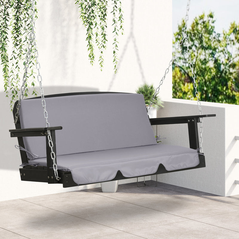 Cuscino per Dondolo da Giardino 130x45x5 cm in Poliestere Grigio