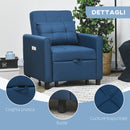 Poltrona Letto Reclinabile su 3 Livelli con Cuscino Extra 69x82x85 cm Blu  