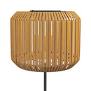 Lampada Solare da Giardino Ø34x130 cm con Illuminazione LED in Acciaio e Rattan PE Giallo  