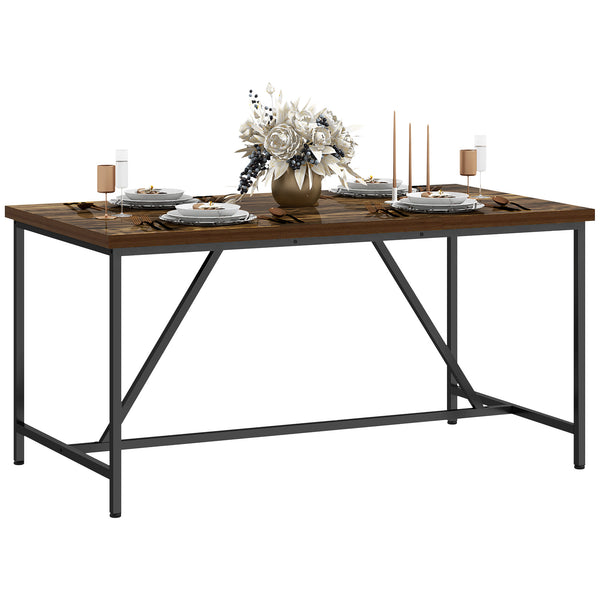 acquista Tavolo da Pranzo Stile Industriale per 6 Persone 150x80x75 cm in Legno e Acciaio