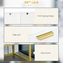 Mobiletto Bagno 60x30x120 cm in MDF e Acciaio Bianco