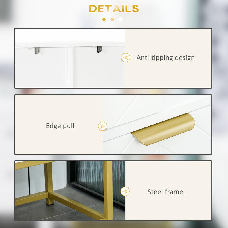 Mobiletto Bagno 60x30x120 cm in MDF e Acciaio Bianco