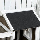 Conigliera da Esterno 108x58x73,5 cm con Tetto Apribile e Ruote in Legno Marrone  