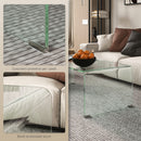 Tavolino da Salotto in Vetro Temperato Design Monoblocco Moderno 100x50x35 cm  