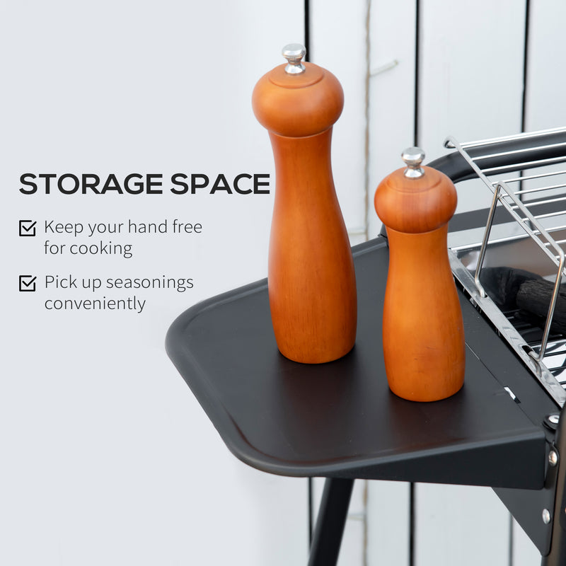 Barbecue a Carbone Carbonella 113x59x83,5 cm in Acciaio Nero